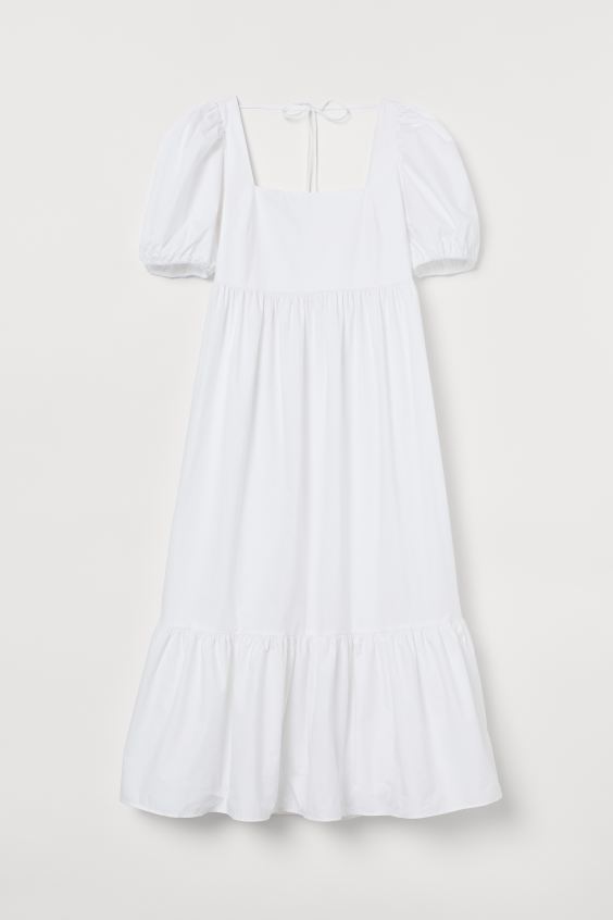 casual simple long white dresses