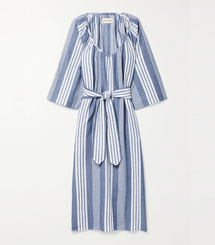 Mara Hoffman Luz Striped Tencel Lyocell and Organic Cotton-Blend Midi Dress
