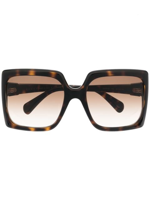 Gucci Eyewear Square-Frame Logo Plaque Sunglasses
