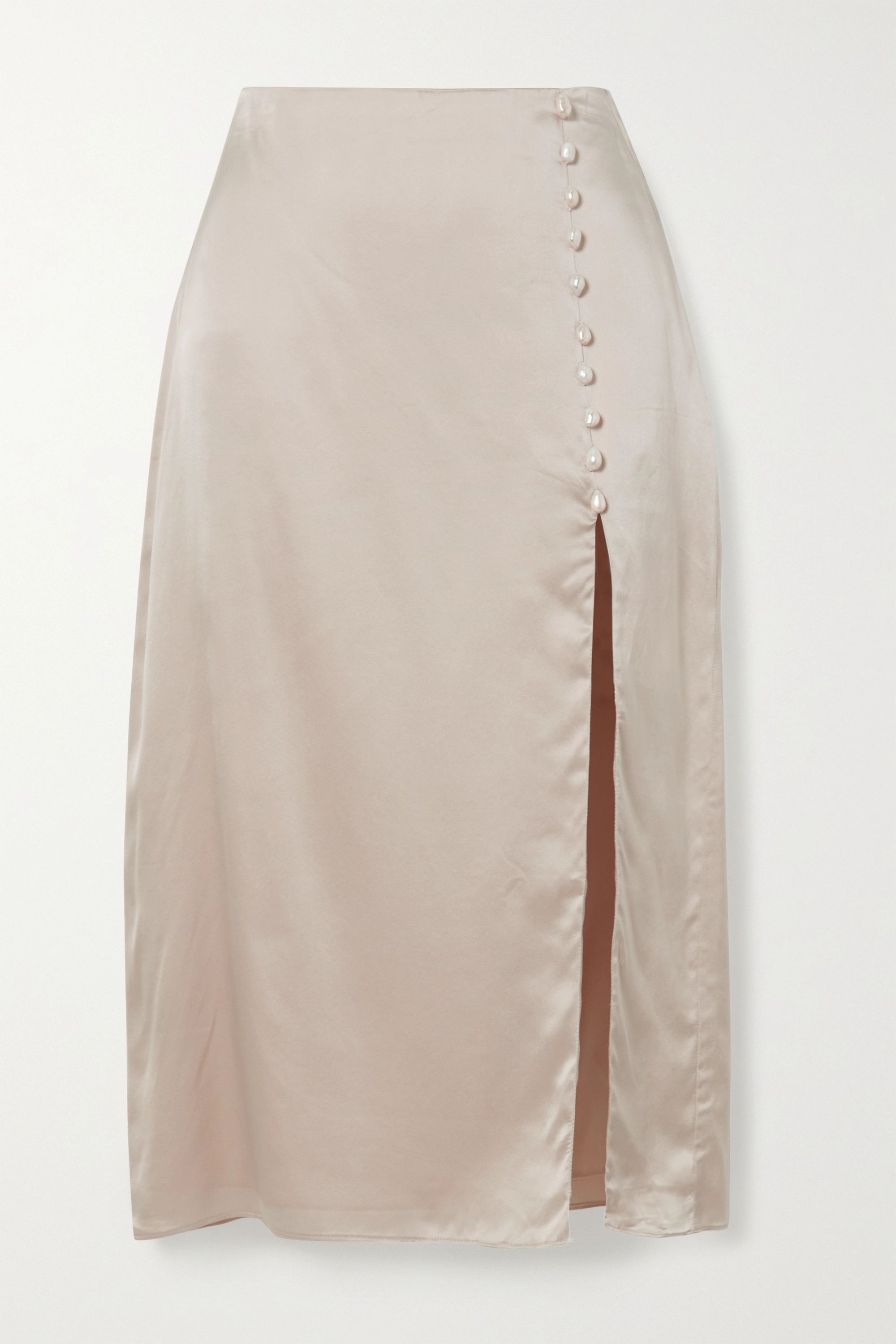 Cami Nyc The Kalanni Embellished Silk-Charmeuse Midi Skirt