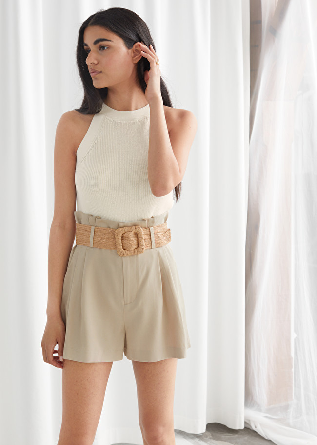 & Other Stories High Paperbag Waist Shorts