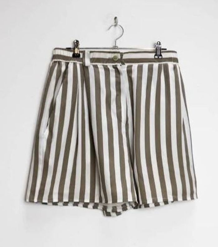 Vintage Striped High Waisted Shorts