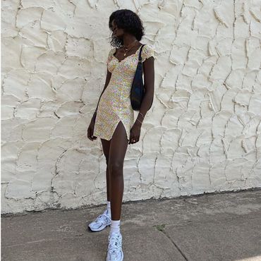 Casual dress with sneakers