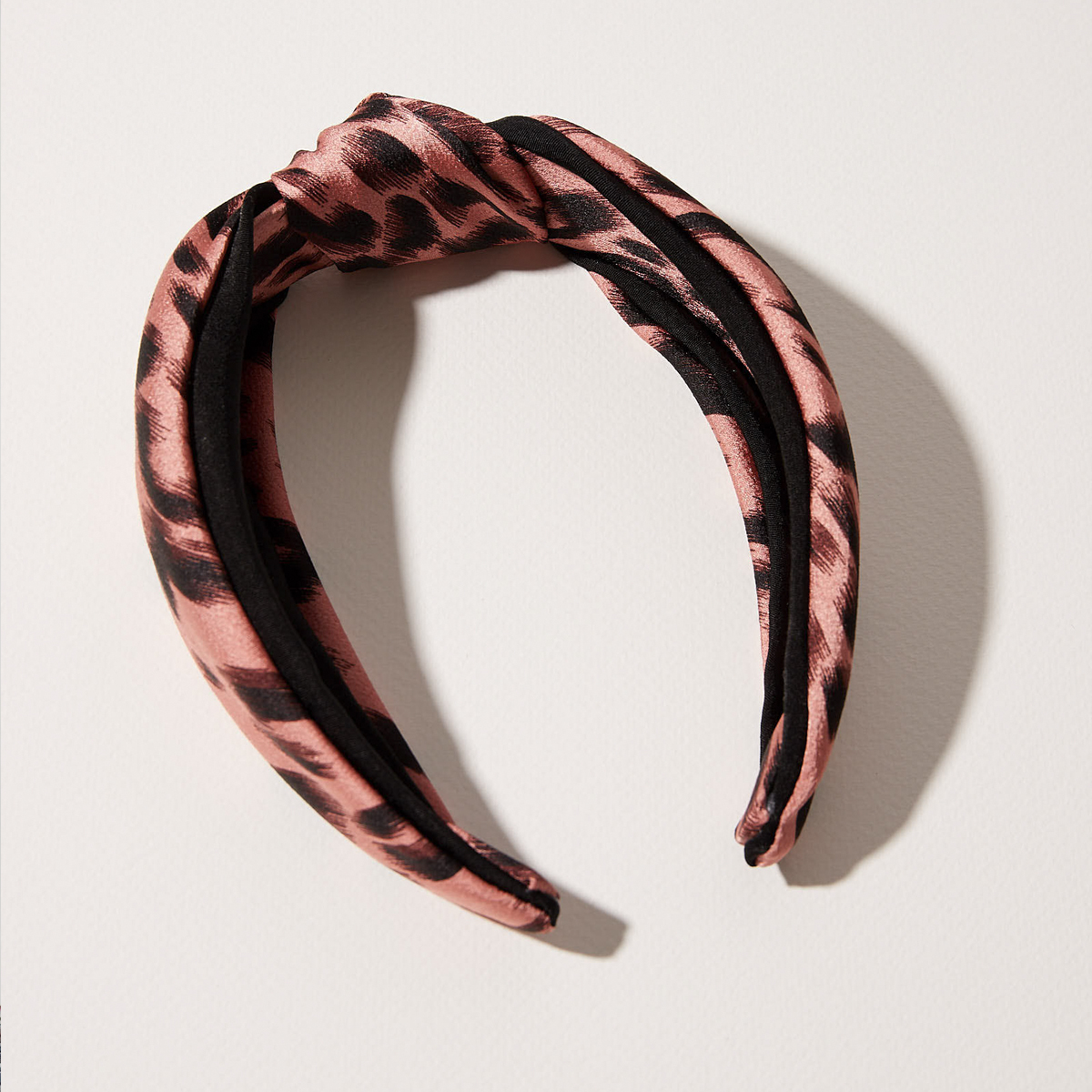 Oliver Bonas Java Animal Print Pink Knotted Headband