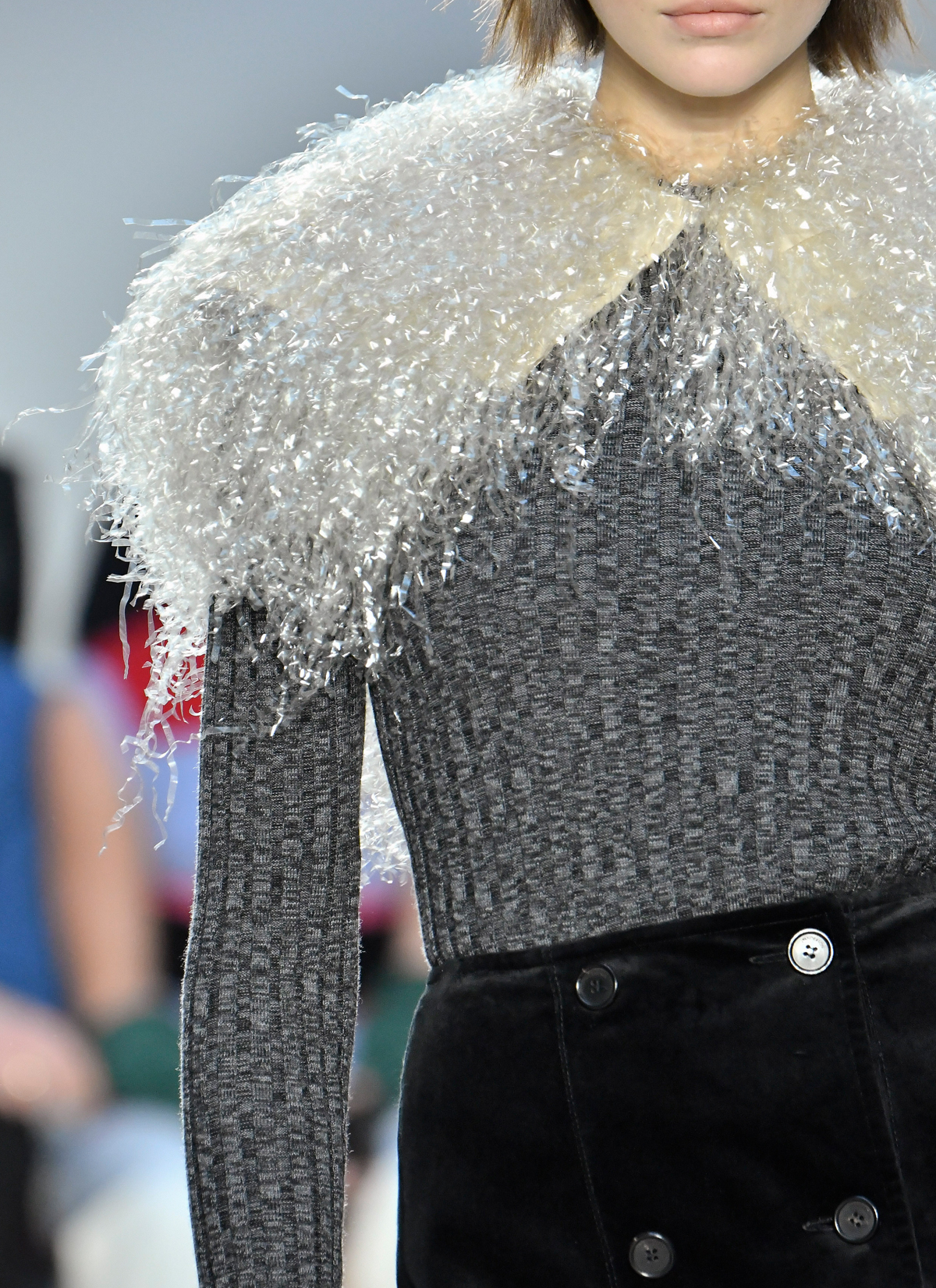 Autumn winter 2020 fashion trends: JW Anderson tinsel party grey knit