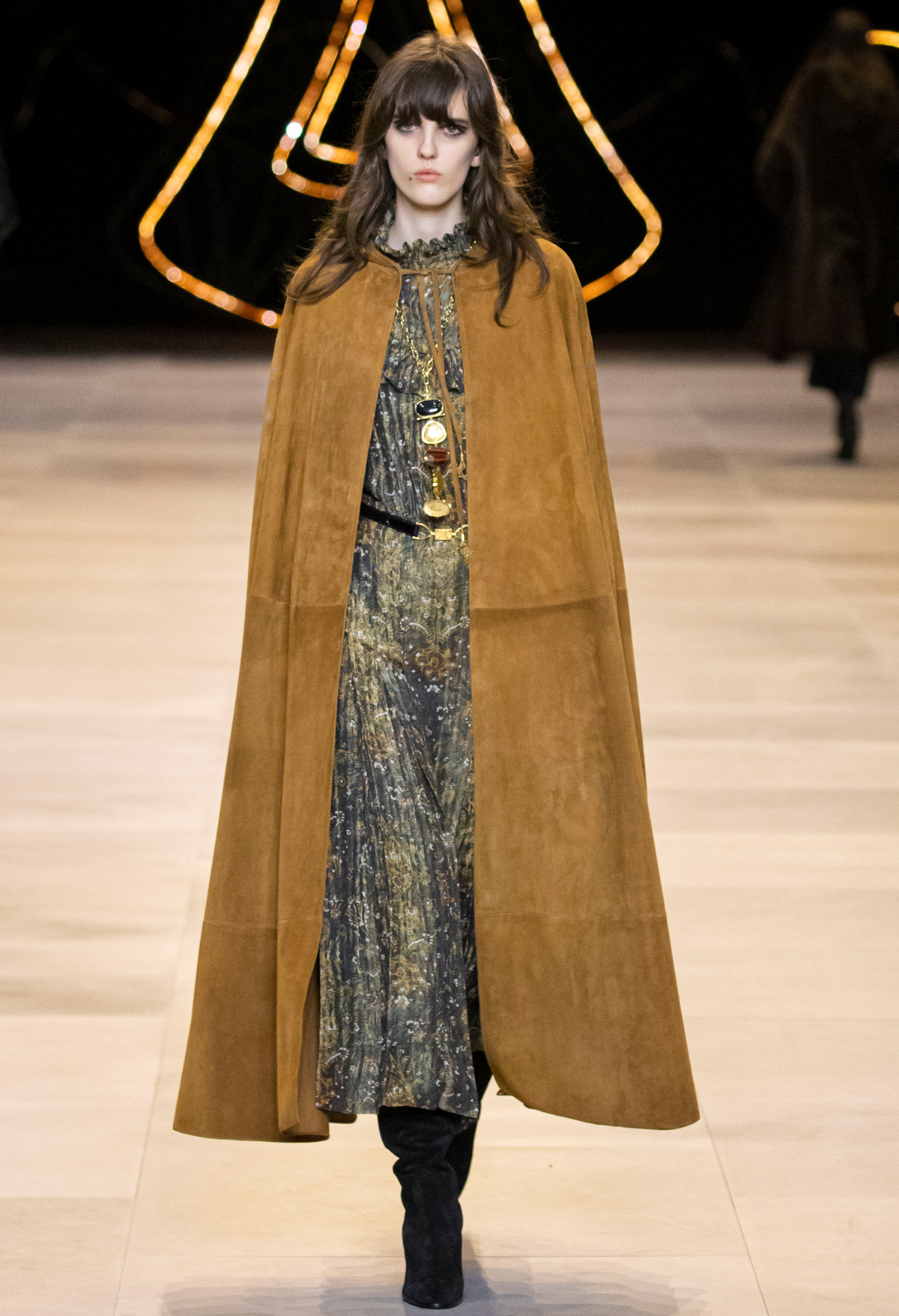 Autumn winter 2020 fashion trends: Celine suede cape