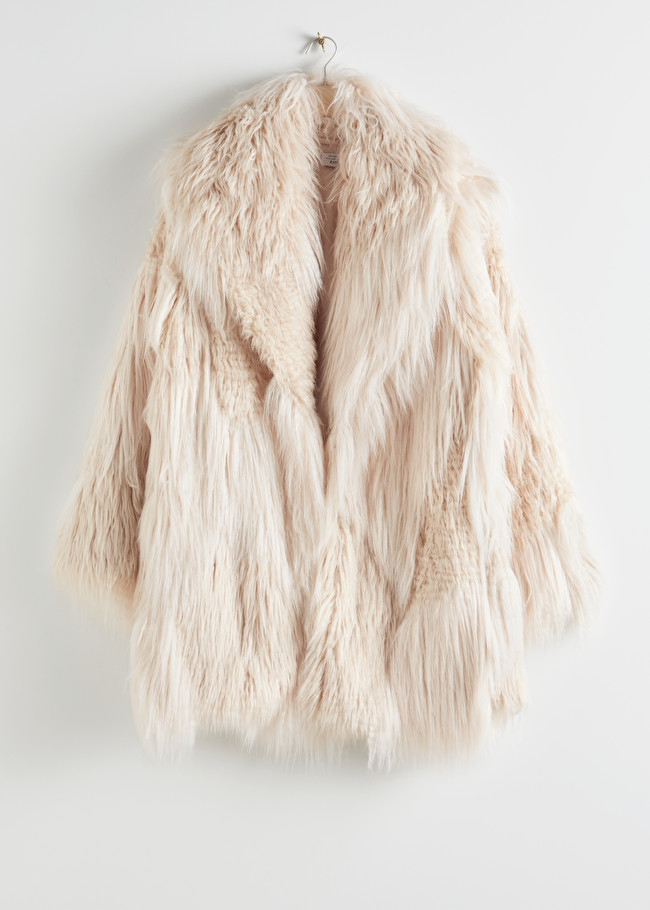 & Other Stories Oversized Shaggy Faux Fur Coat
