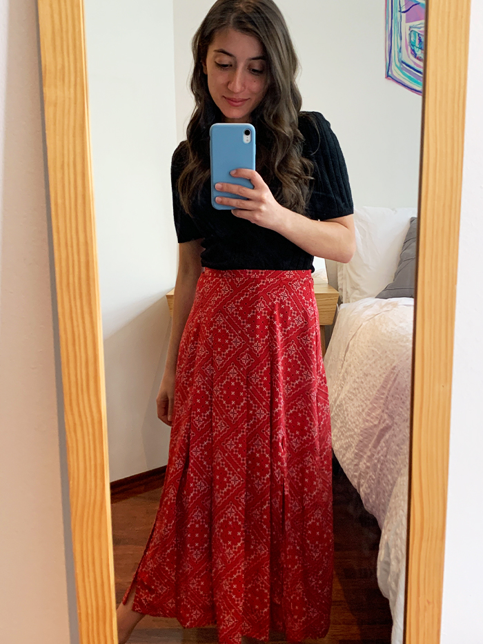 Work From Home Summer Outfit Ideas: Midi Skirt and Tee