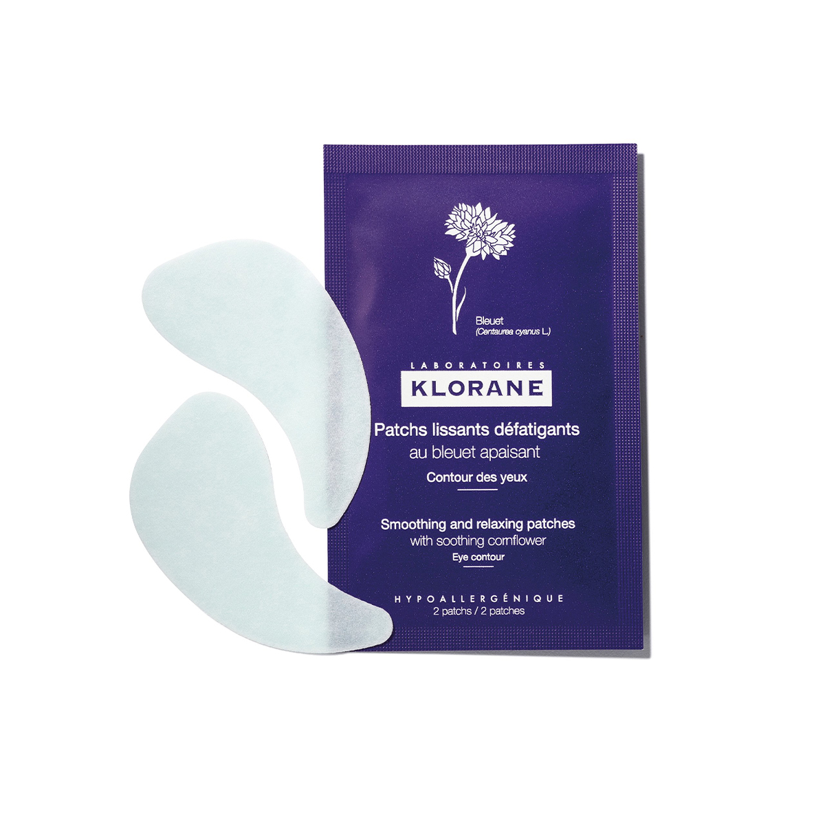 Klorane smoothing and relaxing patches med lugnande cornflower