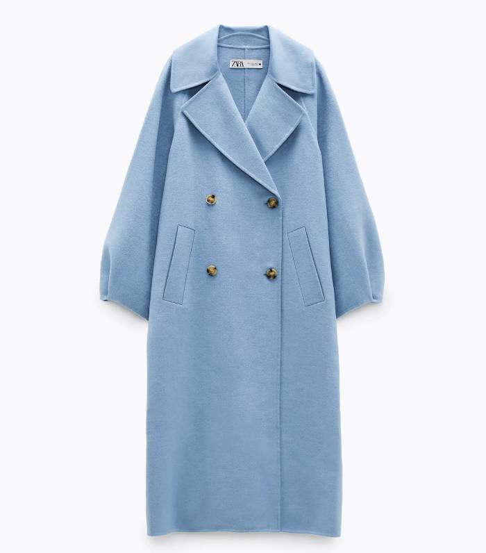 zara blue trench coat