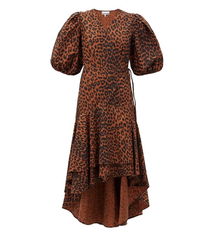 leopard print wedding guest dress