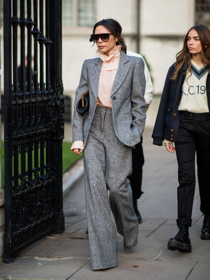 best street style outfits: victoria beckham during mens fashion week