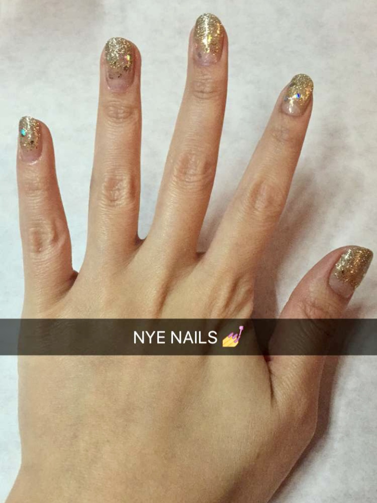 Rose Gold Glitter Party Nails