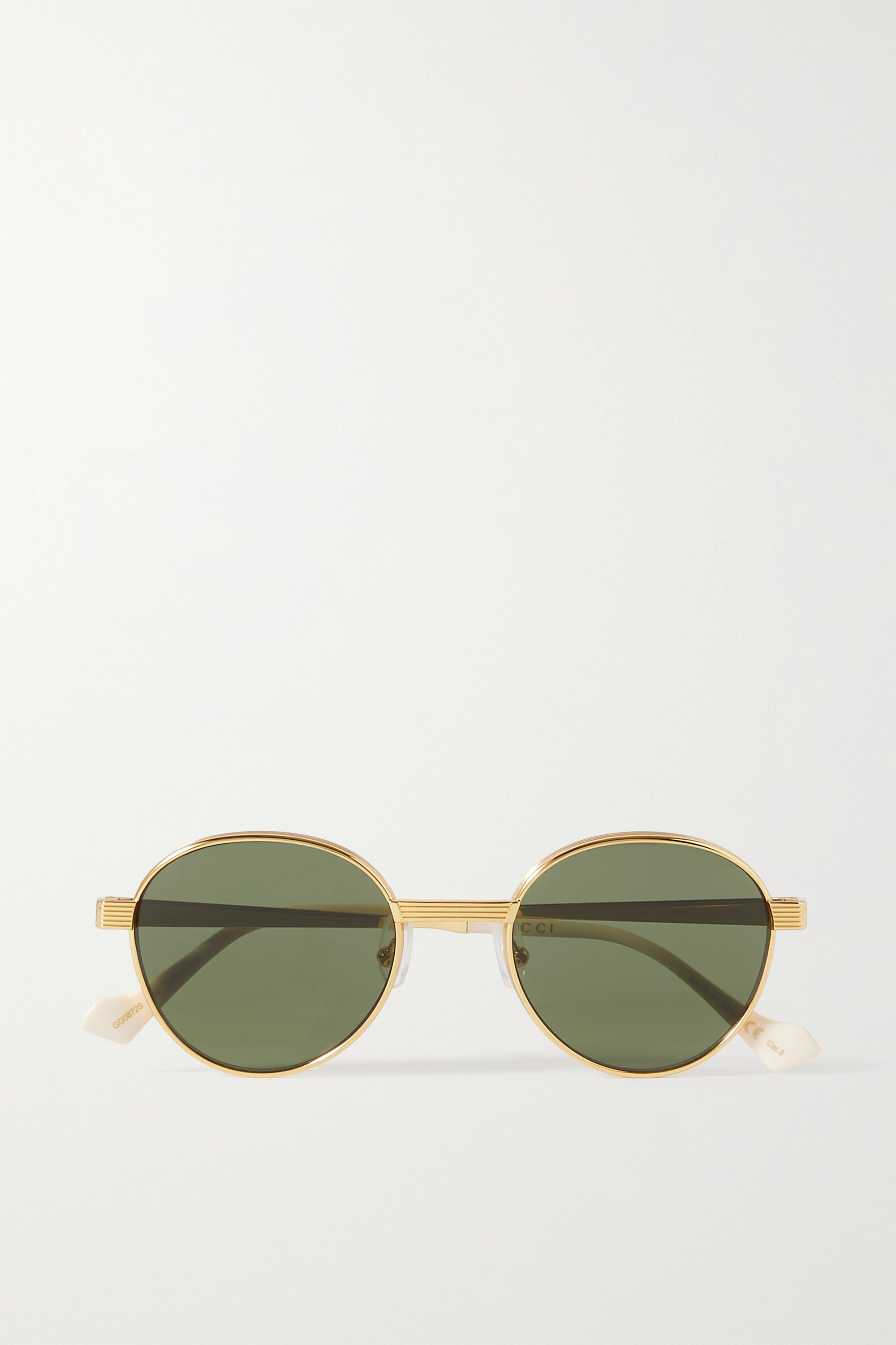 Gucci Round-Frame Gold-Tone Sunglasses