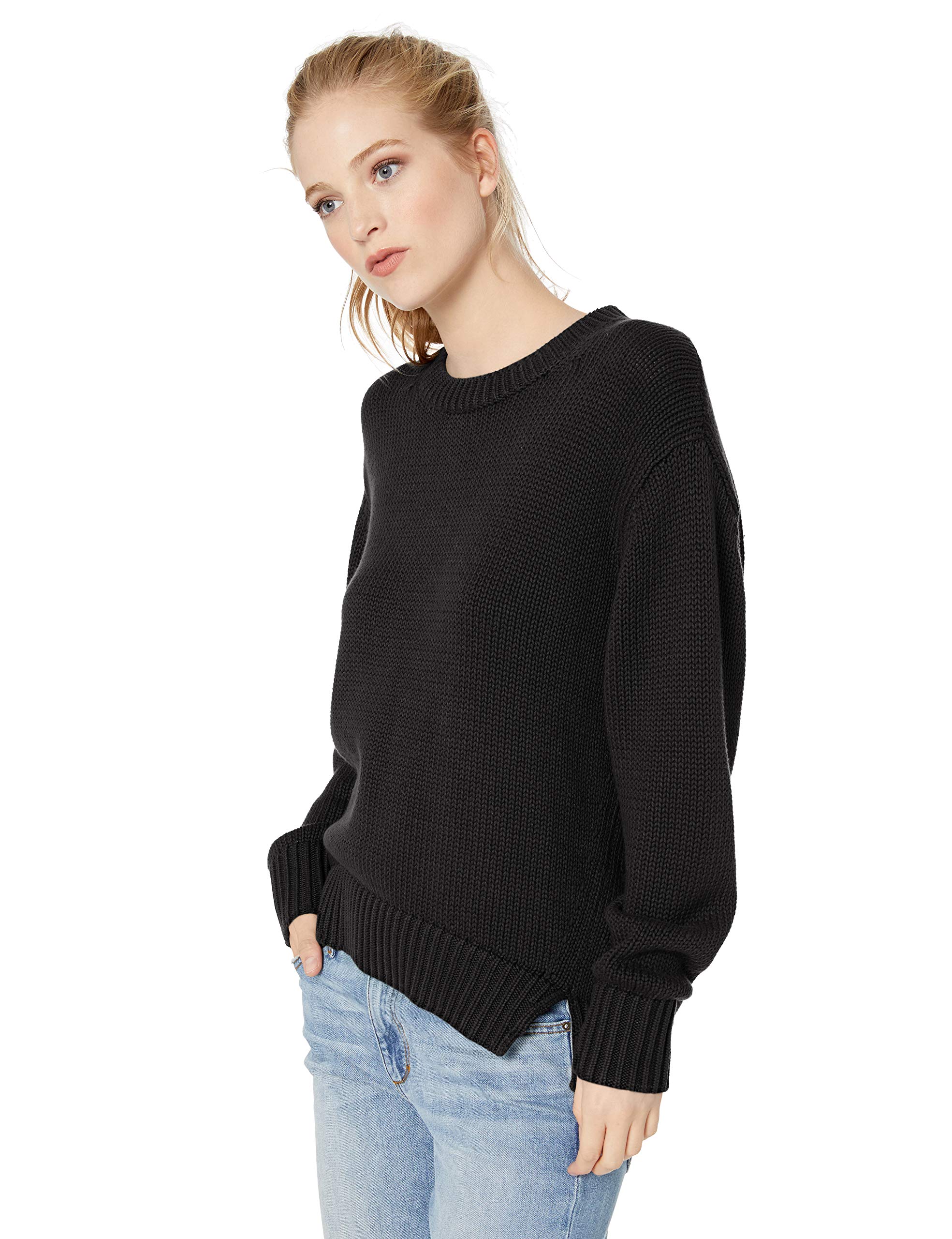 Daily Ritual Relaxed-Fit Chunky Long-Sleeve Crew Pullover Sweater