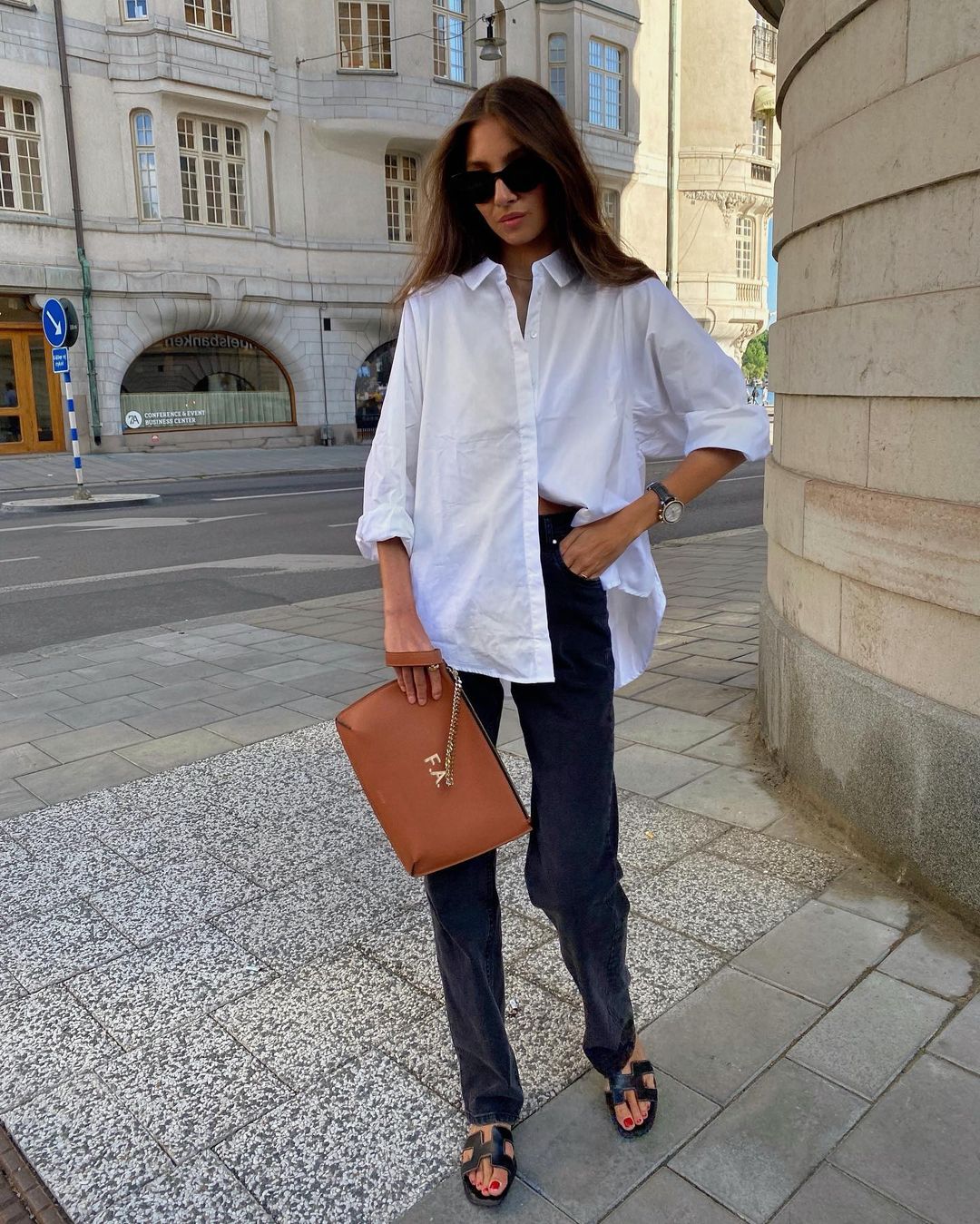 oversized white button up shirt
