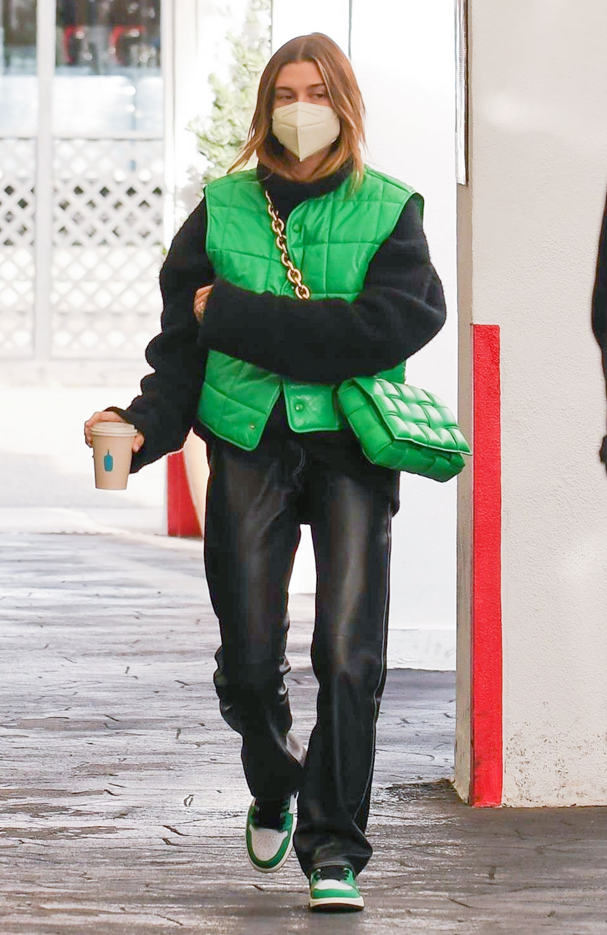 Hailey Bieber wore a puffer vest like the "Midtown Uniform"