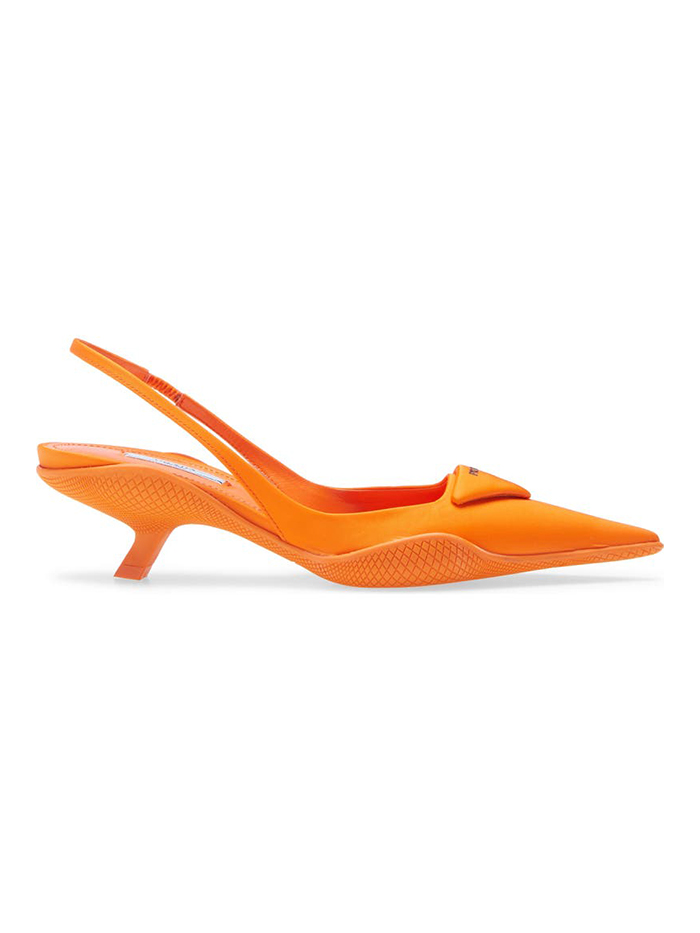 orange prada heels