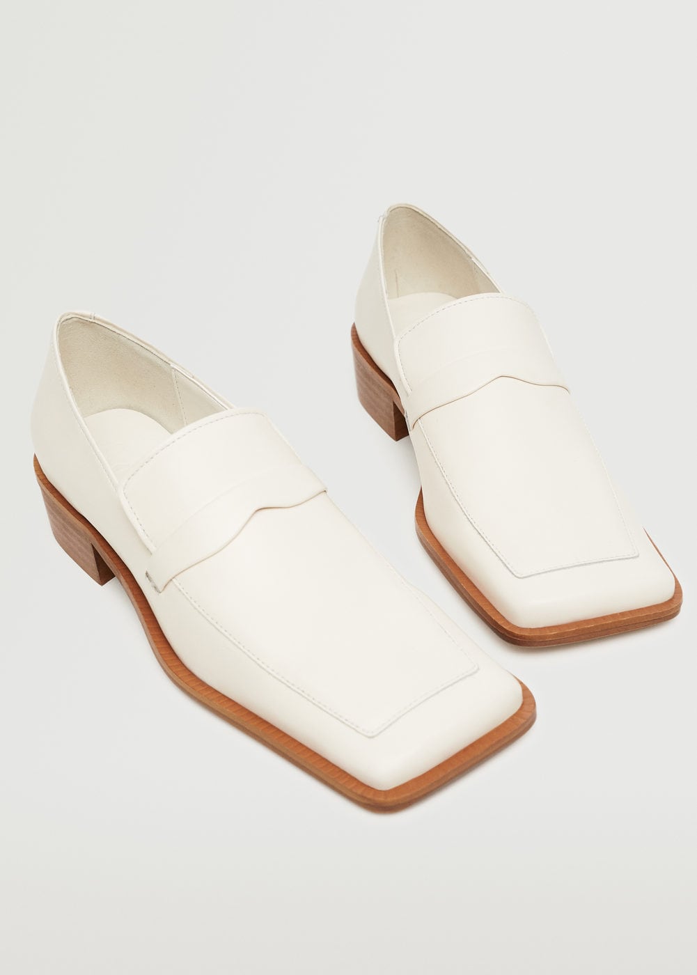 Mango Leather Pointed Loafers