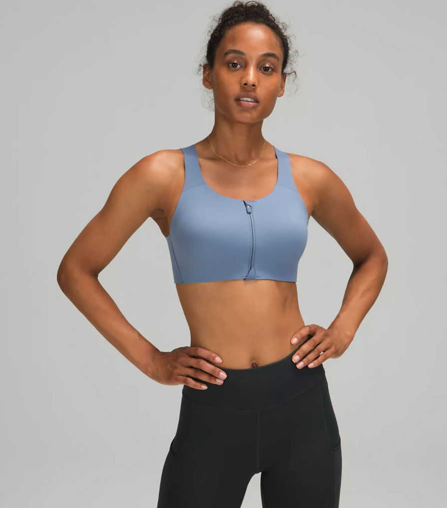 Women Stretch Sports Bra With Front Zipper Yoga Fitness Exercise Activewear Bras 