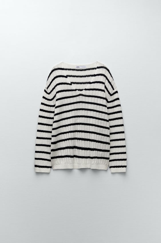 Zara Linen Blend Knit Sweater