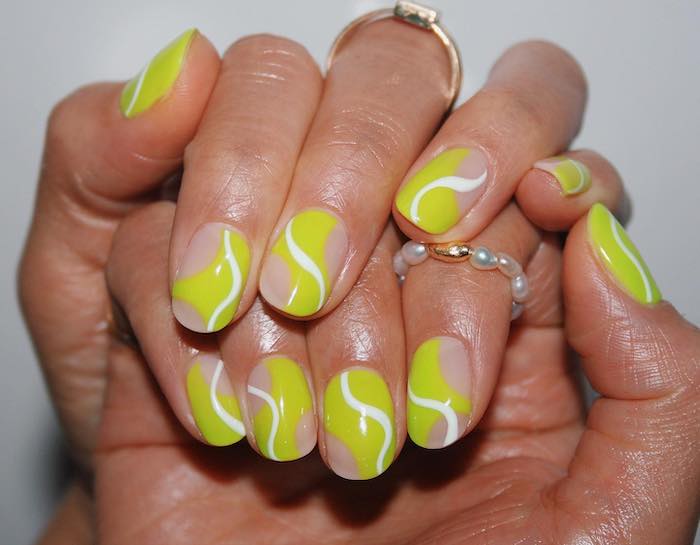 Neon green nail design