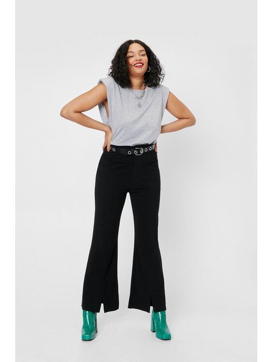 Nasty Gal Recycled Split Front Wide Leg Trousers