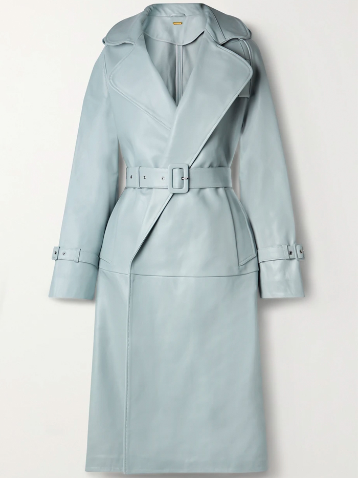 Dodo Bar Or Terry Belted Leather Trench Coat