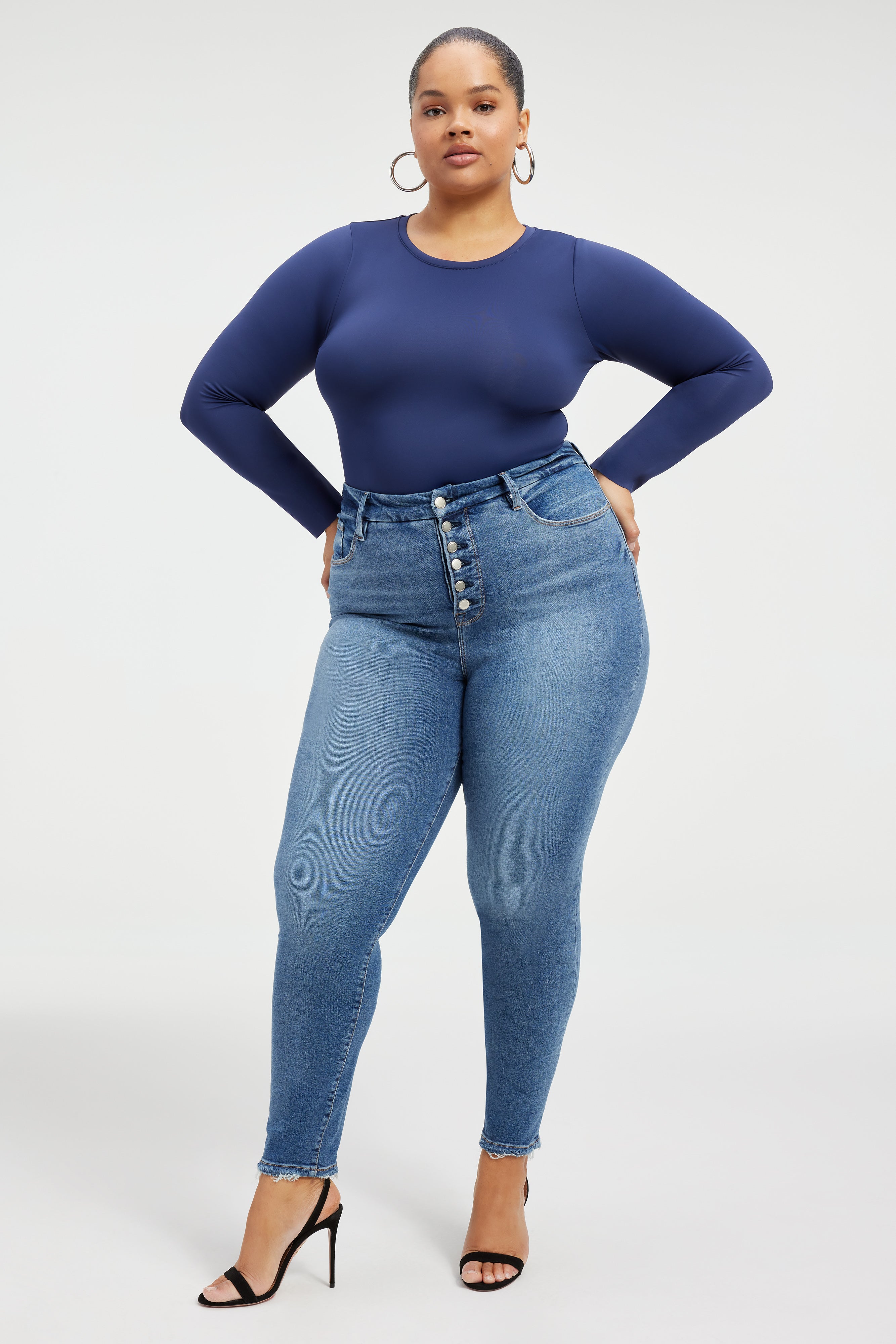 Curvy Fit Straight High Jeans Denim Blue Ladies H&M AU, 40% OFF