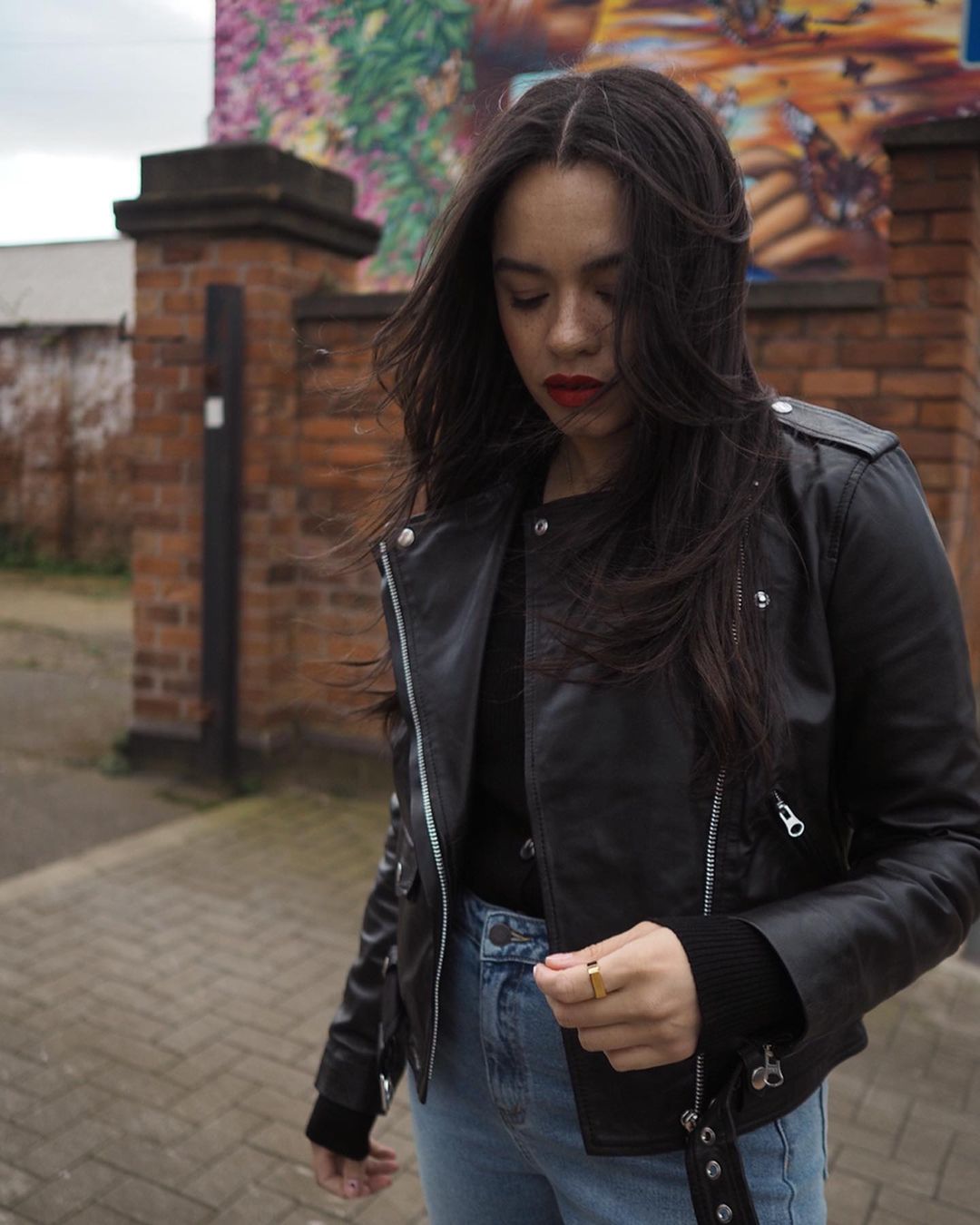 British Fashion Essentials: @astyleedit wears a leather biker jacket
