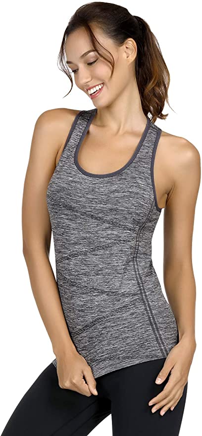 EVERWORTH Womens Racerback Workout Shirt Gym Sports Yoga Running Compression Dry Fit Tank Top 2 Colors