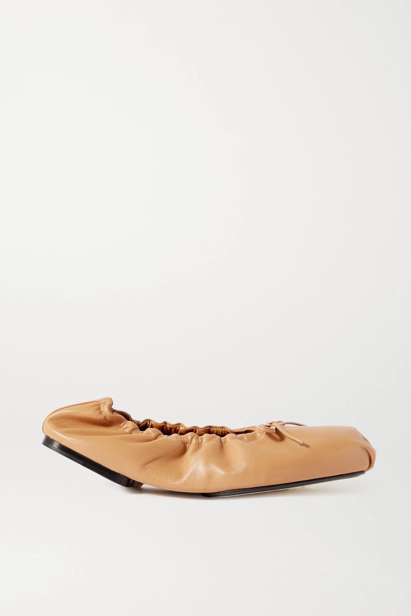 Khaite Ashland Bow-Embellished Leather Ballet Flats