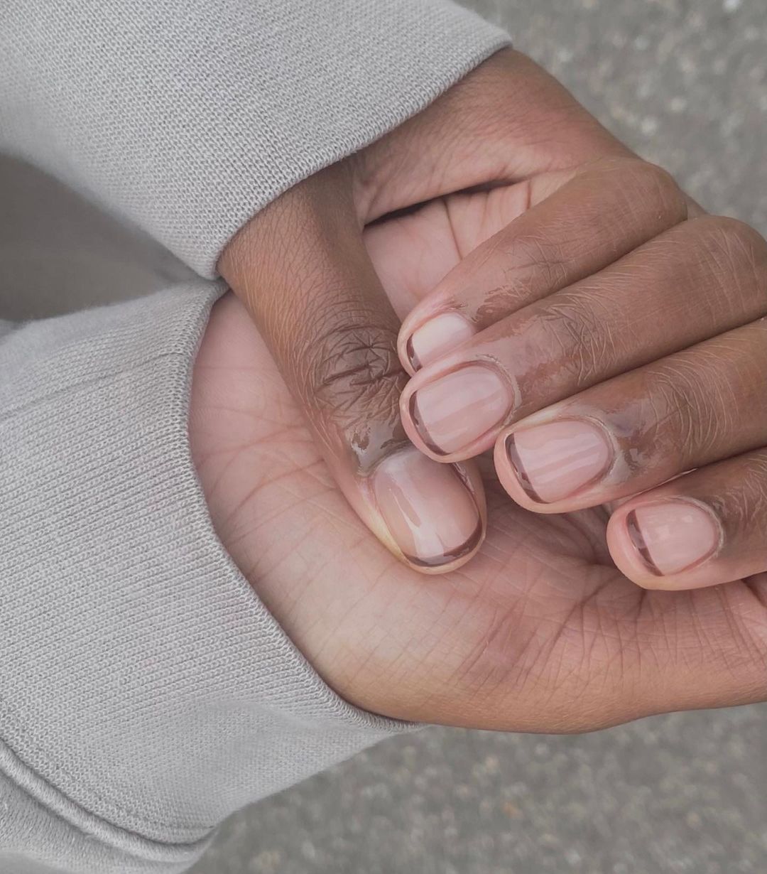 Colourful French manicures: Neutral Tones