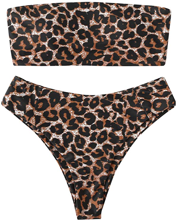 DENIER jewelled leopard print Brazilian cut bikini set