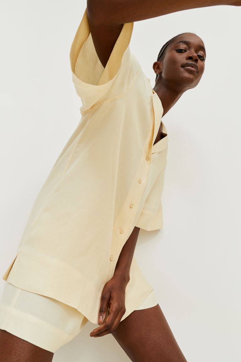 H&M Oversized Linen-Blend Shirt