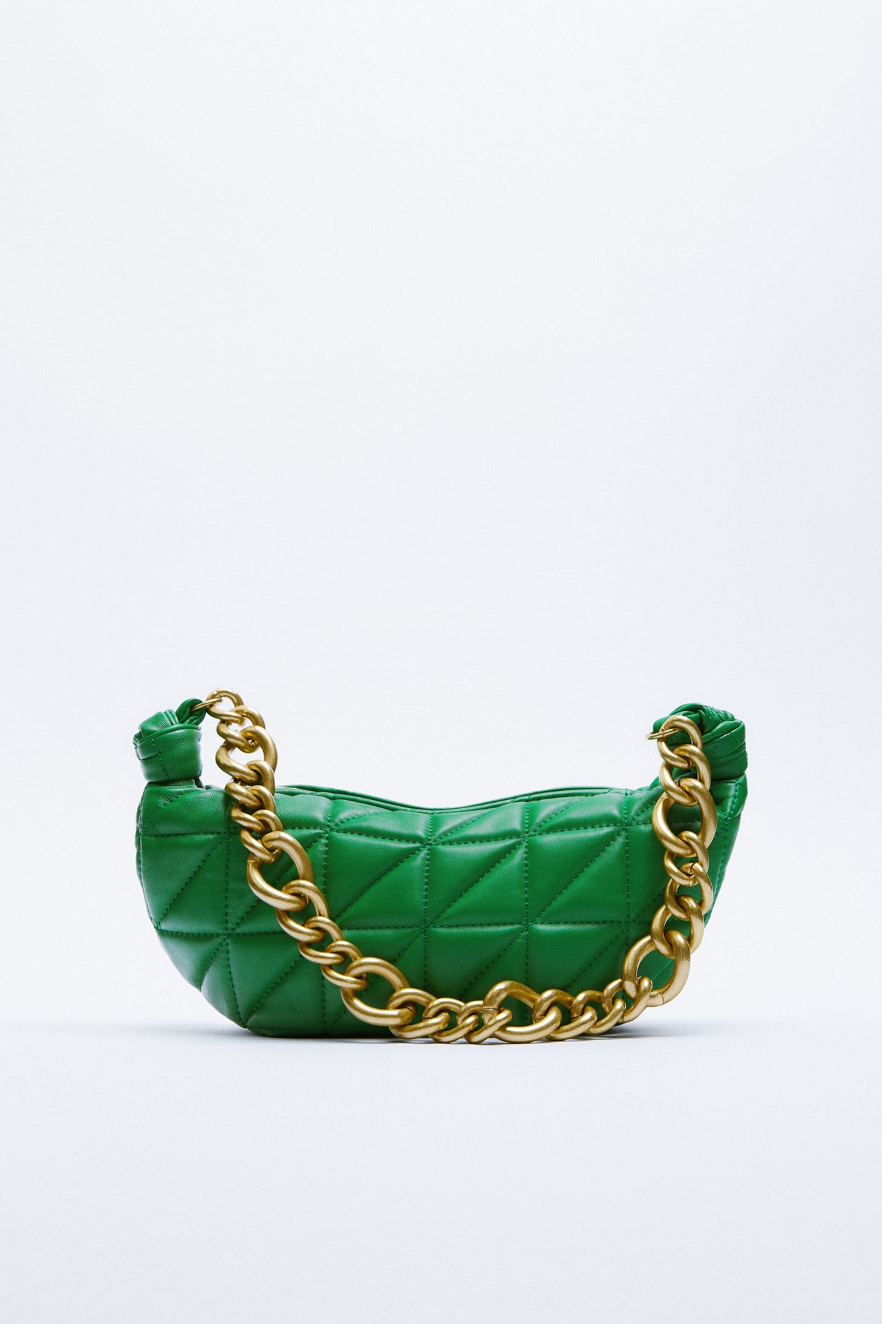 Zara Chain Handled Quilted Leather Bag