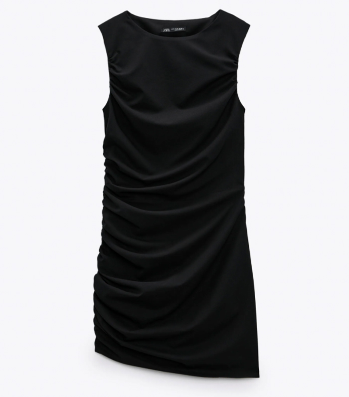 Zara Mini Dress With Draped Side