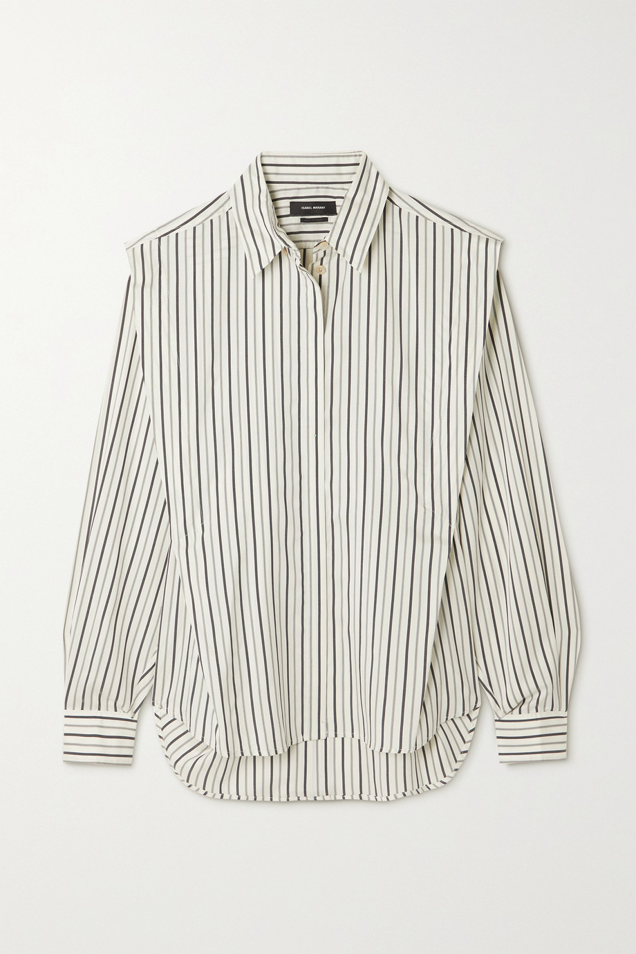 Isabel Marant Gray Sotalki Striped Silk Shirt