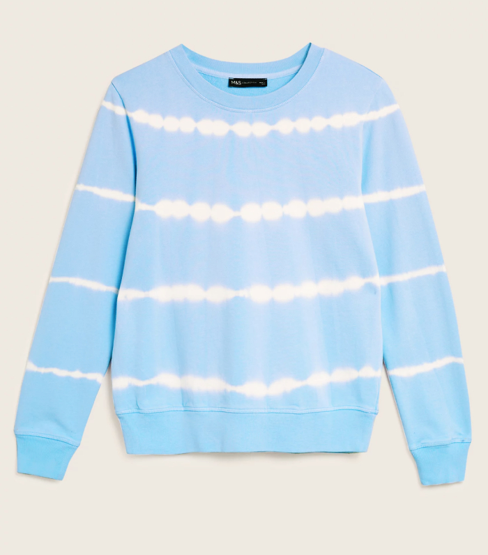 Marks and Spencer Pure Cotton Tie-Dye Crew Neck Sweatshirt