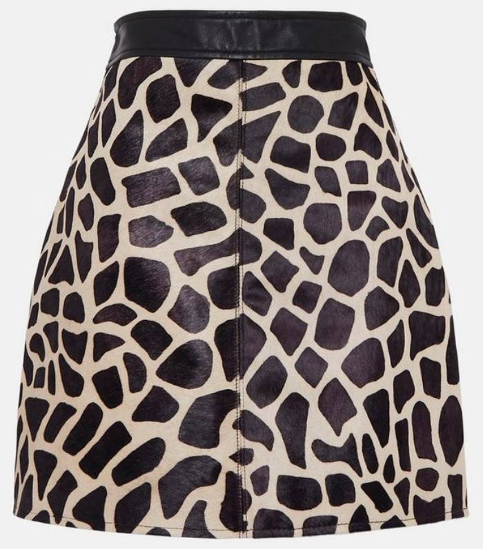 Karen Millen Leather Cavallino Mini Skirt