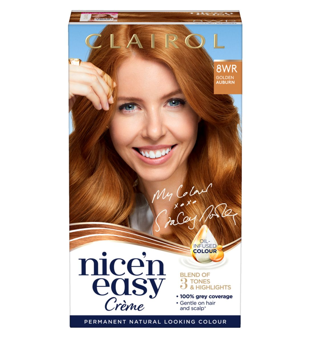 Clairol Nice'n Easy Crème Oil Infused Permanent Hair Dye 8WR Golden Auburn