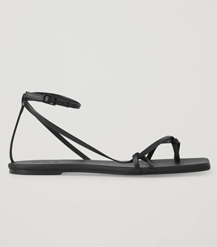 Cos Leather Strap Flat Sandals