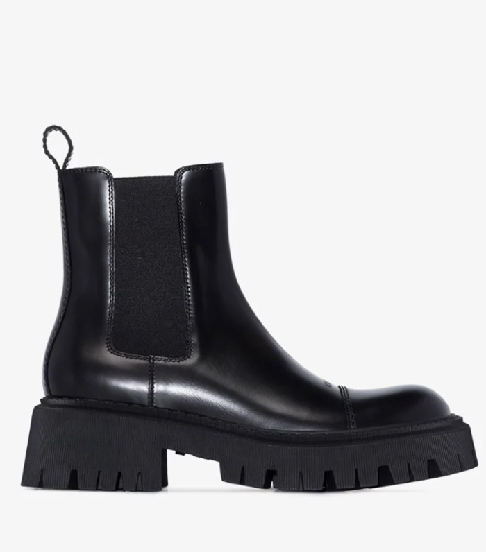 Balenciaga Black Tractor Leather Boots