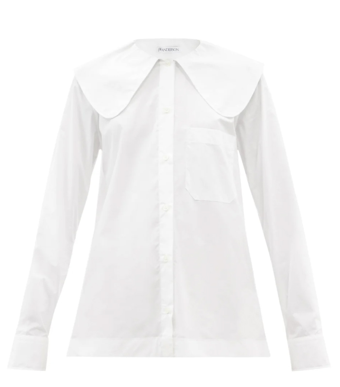 JW Anderson Peter Pan-Collar Cotton-Poplin Shirt
