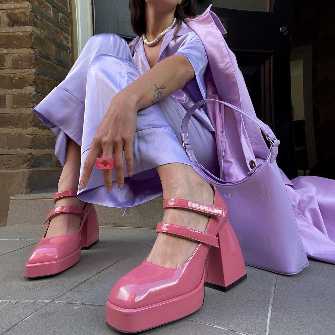 Nodaleto shoes: pink bulla babies platforms