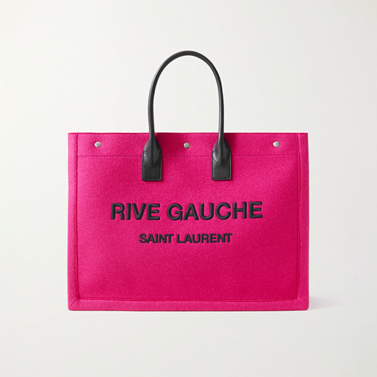 Saint Laurent Leather-Trimmed Embroidered Wool-Felt Tote