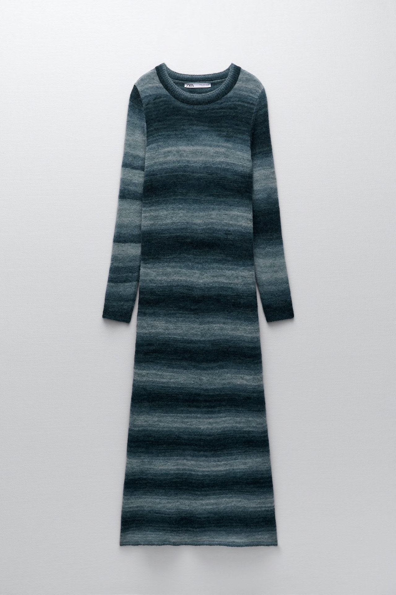 Zara Long Knit Striped Dress