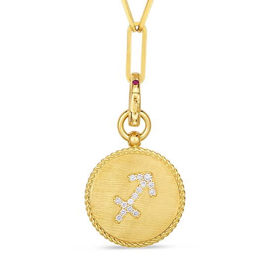 Think Now Store Scorpio zodiac sign October November Birthday Gold Round Pendant Necklace Horoscope Astrology Gift Ideas 