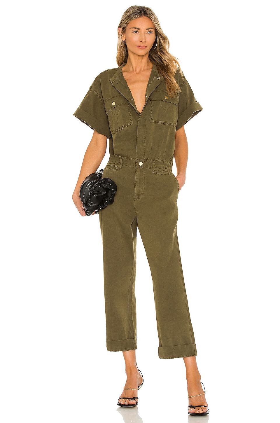 Frame Le Tomboy Jumpsuit in Washed Moss