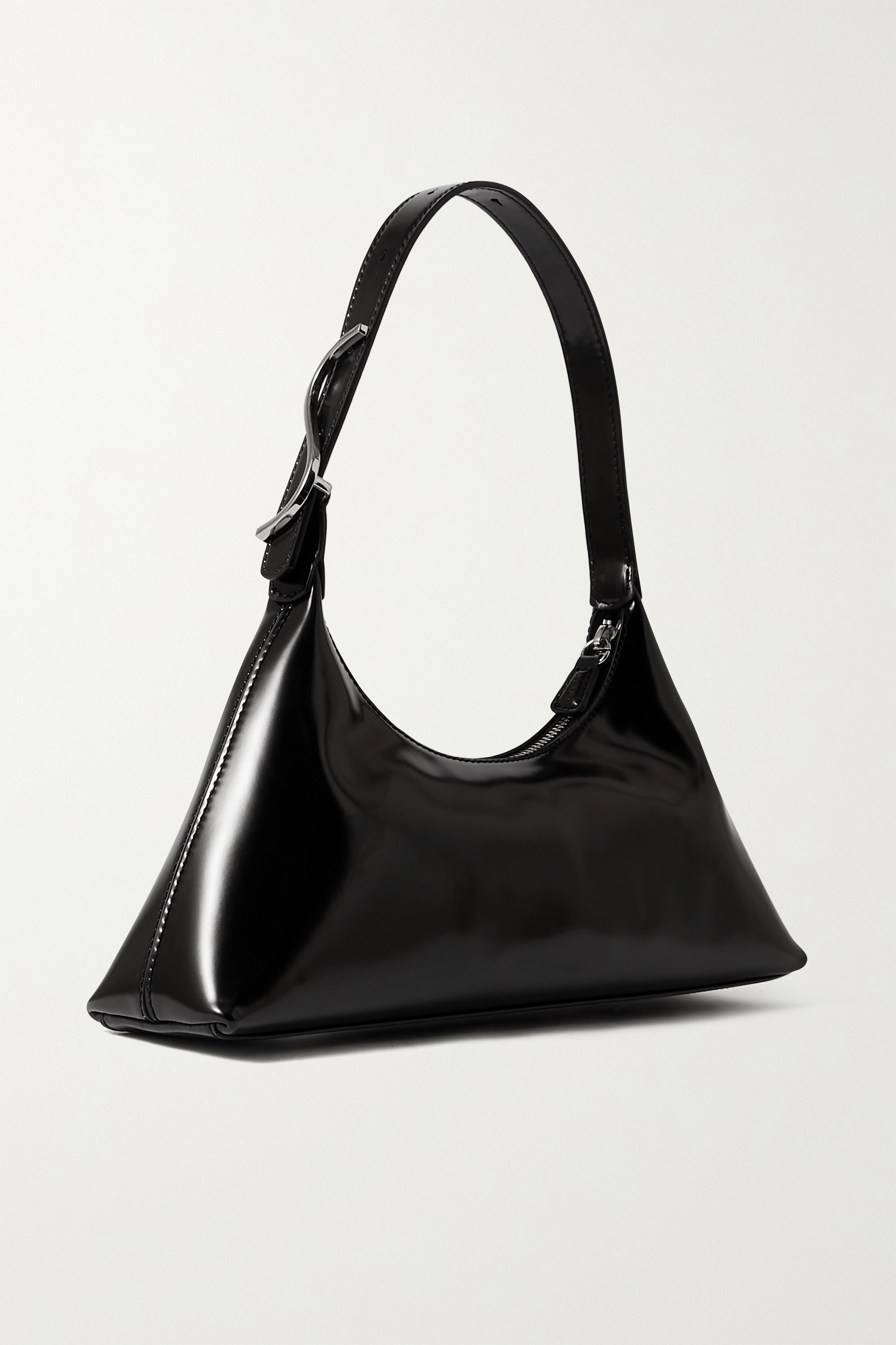 Staud Estelle Glossed-Leather Shoulder Bag